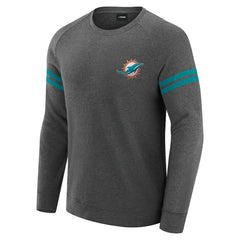 Miami Dolphins J. Palmer Players Lounge Raglan Tri-Blend Sweatshirt - Dark Heather Gray outlet