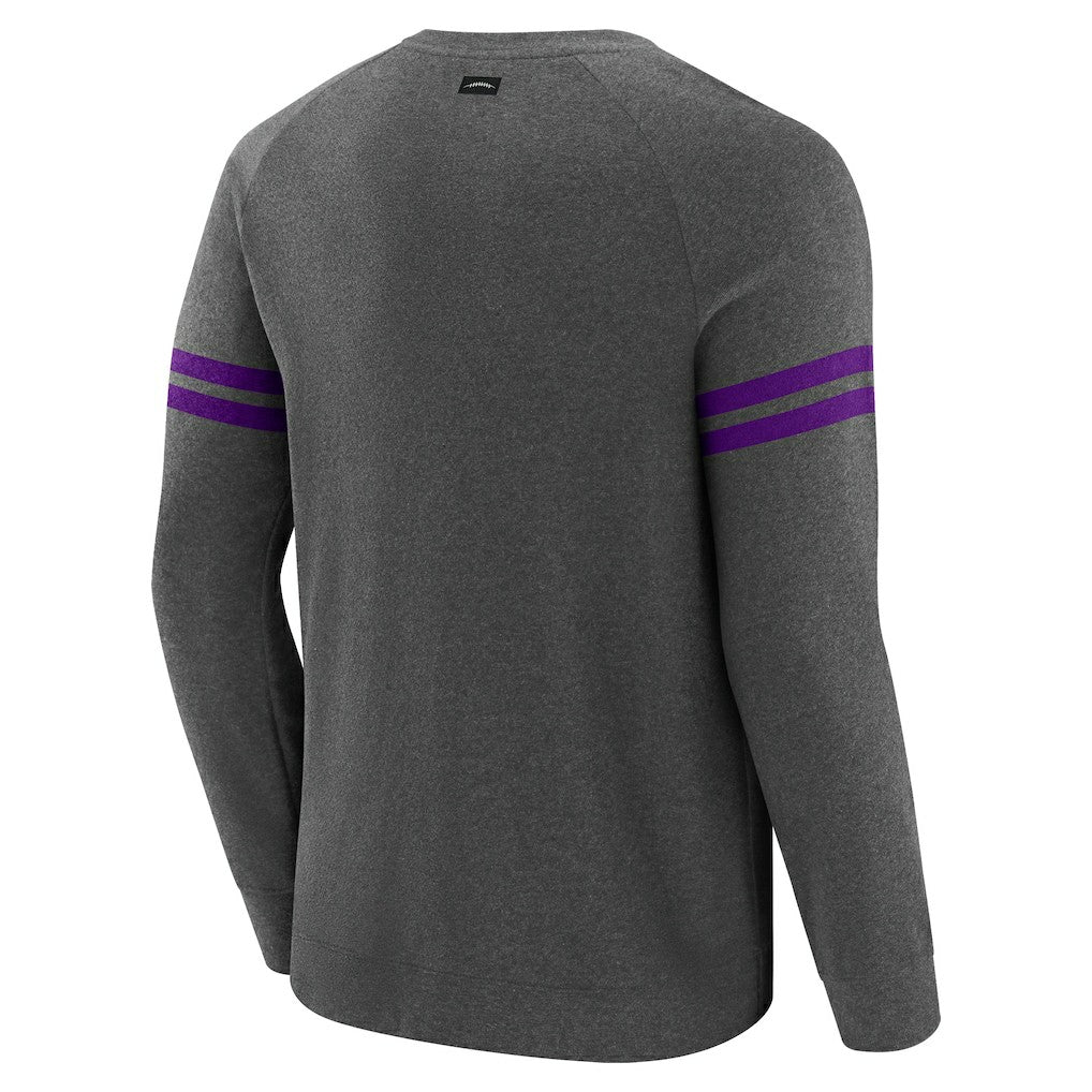 Minnesota Vikings J. Palmer Players Lounge Raglan Tri-Blend Sweatshirt - Dark Heather Gray discount