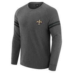 New Orleans Saints J. Palmer Players Lounge Raglan Tri-Blend Sweatshirt - Dark Heather Gray cheap