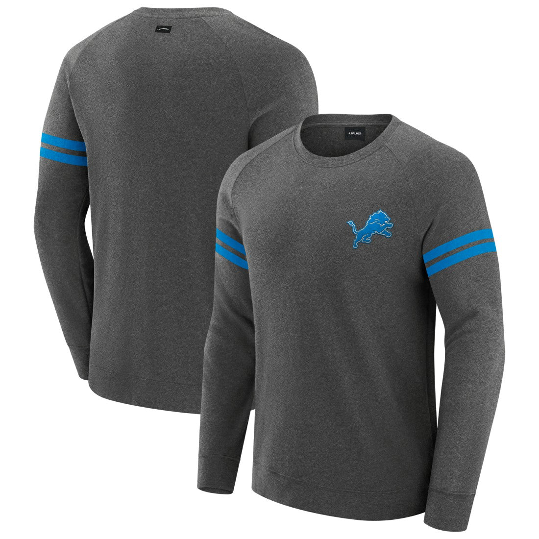 Detroit Lions J. Palmer Players Lounge Raglan Tri-Blend Sweatshirt - Dark Heather Gray discount