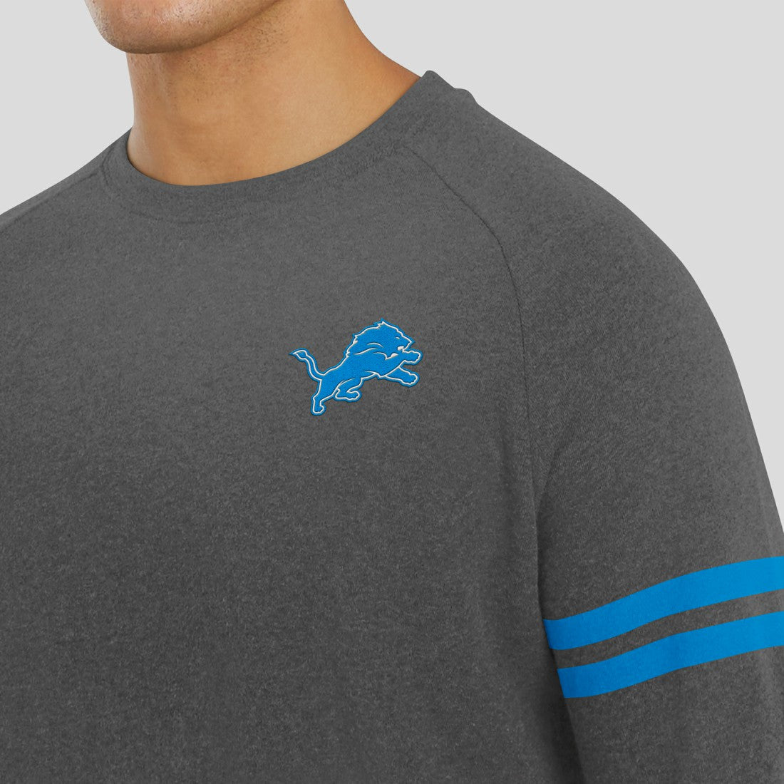Detroit Lions J. Palmer Players Lounge Raglan Tri-Blend Sweatshirt - Dark Heather Gray discount