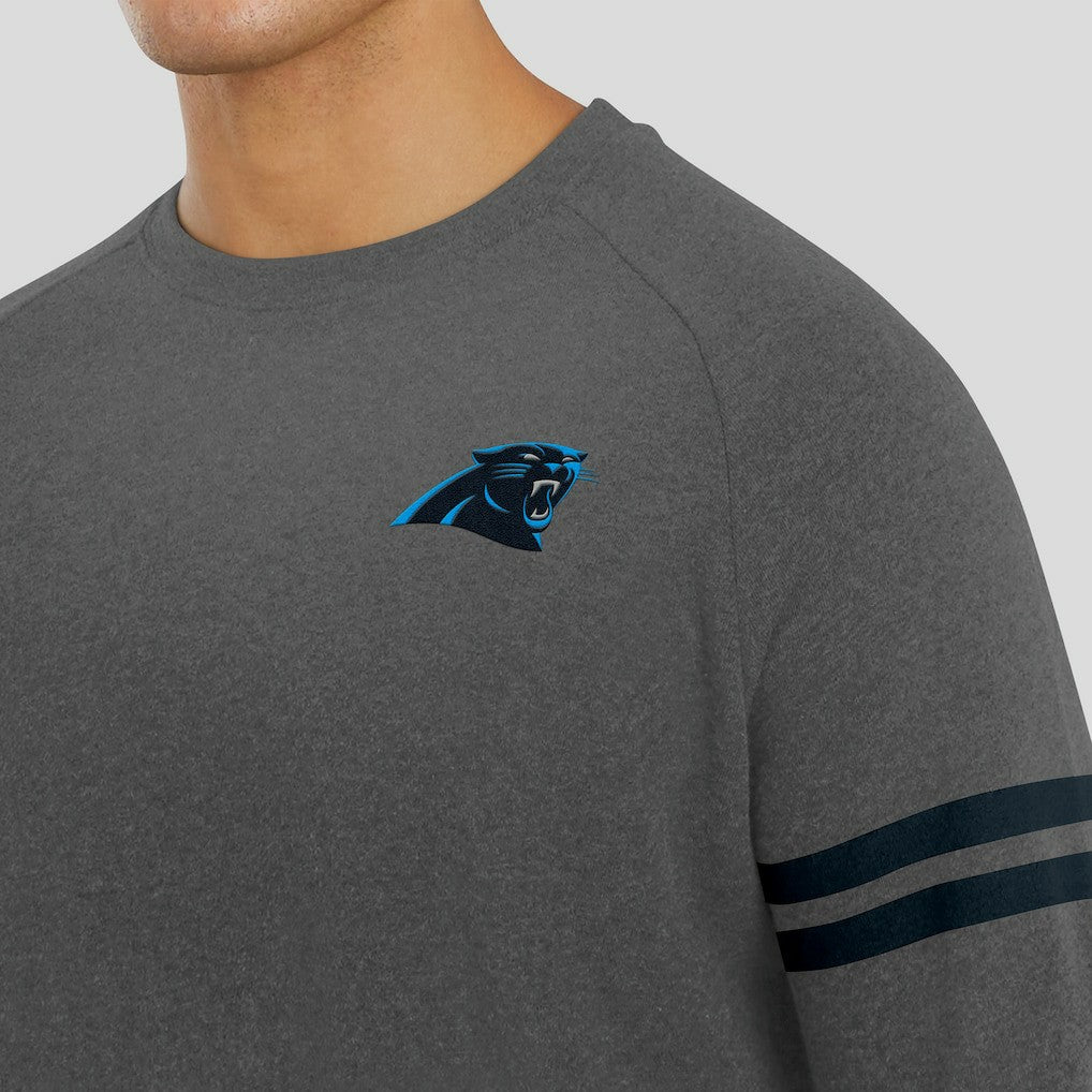 Carolina Panthers J. Palmer Players Lounge Raglan Tri-Blend Sweatshirt - Dark Heather Gray outlet