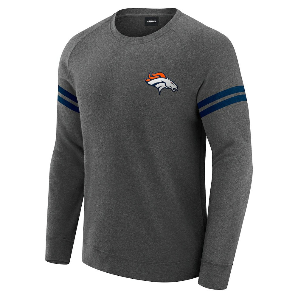 Denver Broncos J. Palmer Players Lounge Raglan Tri-Blend Sweatshirt - Dark Heather Gray outlet