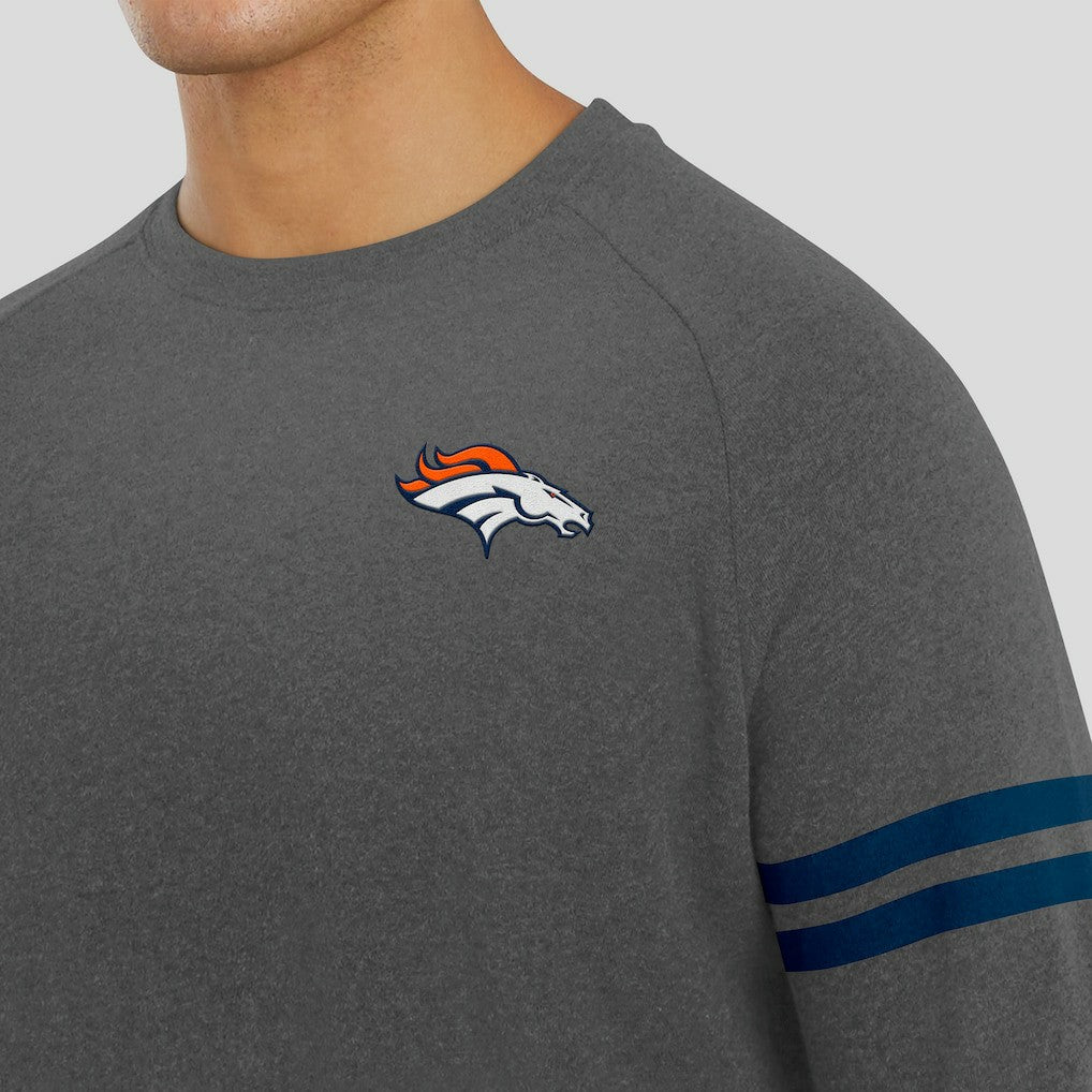 Denver Broncos J. Palmer Players Lounge Raglan Tri-Blend Sweatshirt - Dark Heather Gray outlet