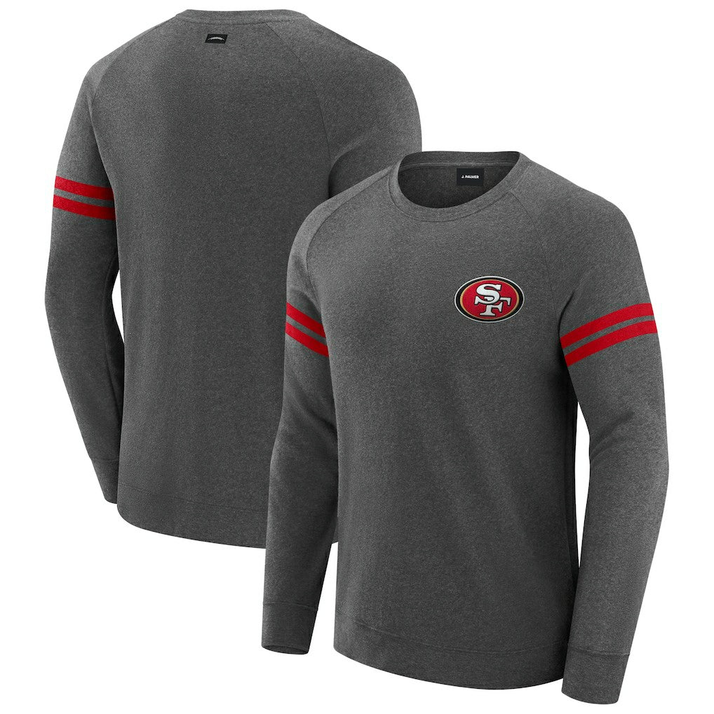 San Francisco 49ers J. Palmer Players Lounge Raglan Tri-Blend Sweatshirt - Dark Heather Gray discount