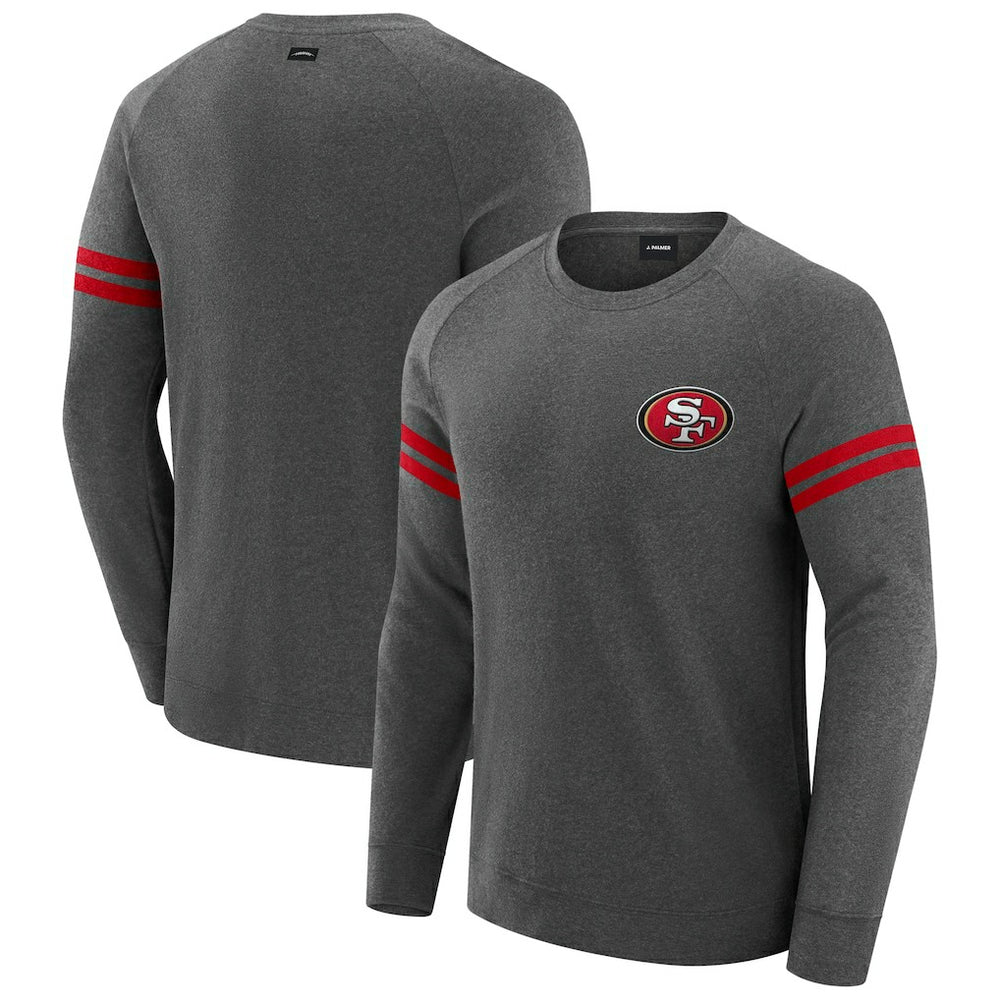 San Francisco 49ers J. Palmer Players Lounge Raglan Tri-Blend Sweatshirt - Dark Heather Gray discount