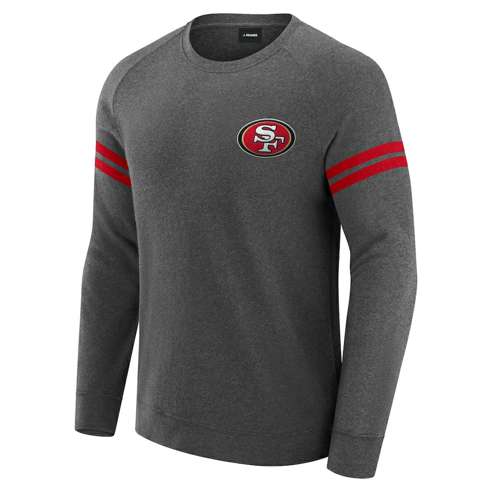 San Francisco 49ers J. Palmer Players Lounge Raglan Tri-Blend Sweatshirt - Dark Heather Gray discount