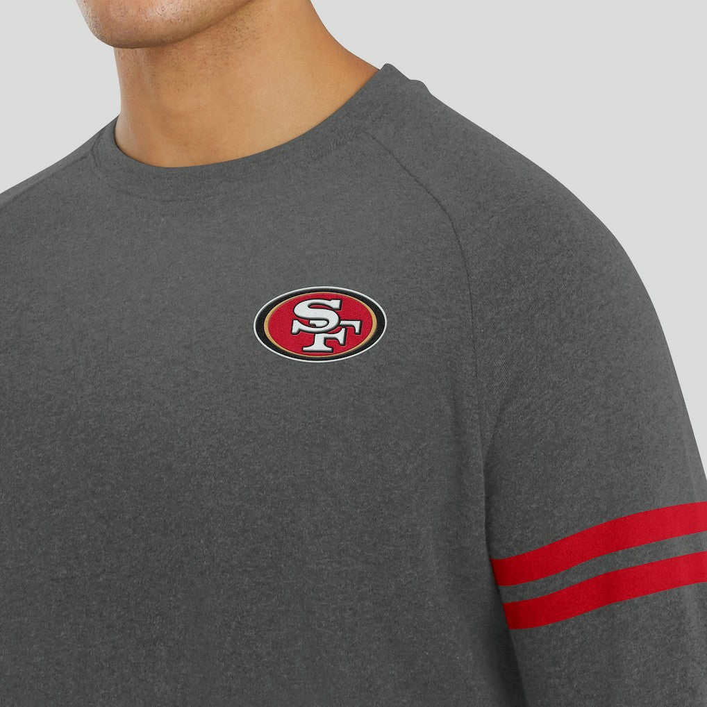 San Francisco 49ers J. Palmer Players Lounge Raglan Tri-Blend Sweatshirt - Dark Heather Gray discount