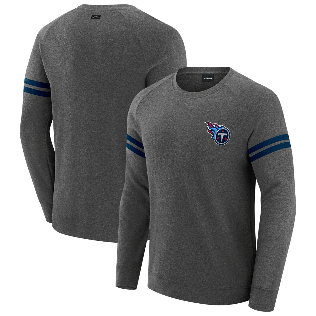 Tennessee Titans J. Palmer Players Lounge Raglan Tri-Blend Sweatshirt - Dark Heather Gray cheap