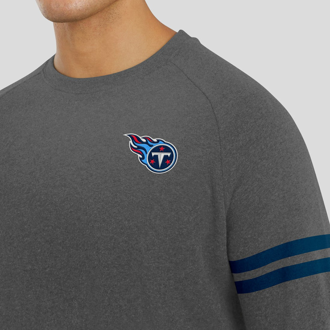 Tennessee Titans J. Palmer Players Lounge Raglan Tri-Blend Sweatshirt - Dark Heather Gray cheap