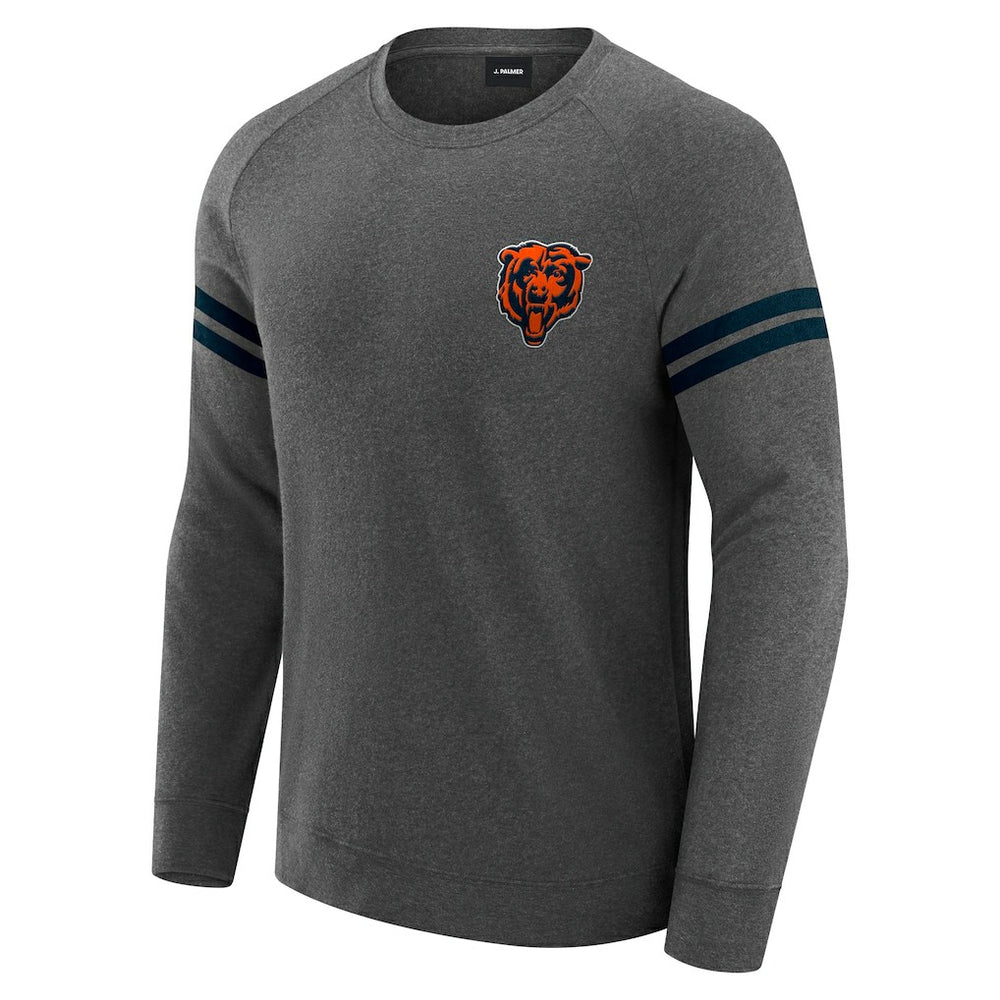 Chicago Bears J. Palmer Players Lounge Raglan Tri-Blend Sweatshirt - Dark Heather Gray discount