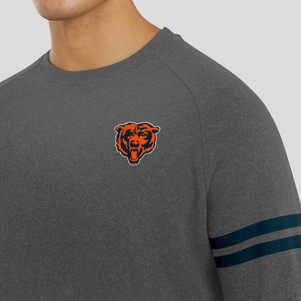 Chicago Bears J. Palmer Players Lounge Raglan Tri-Blend Sweatshirt - Dark Heather Gray discount