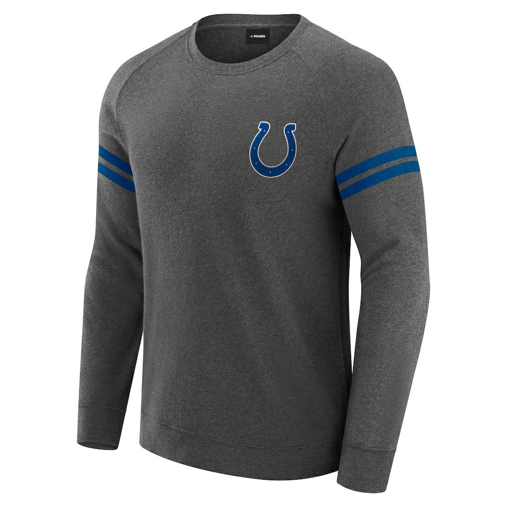 Indianapolis Colts J. Palmer Players Lounge Raglan Tri-Blend Sweatshirt - Dark Heather Gray for sale