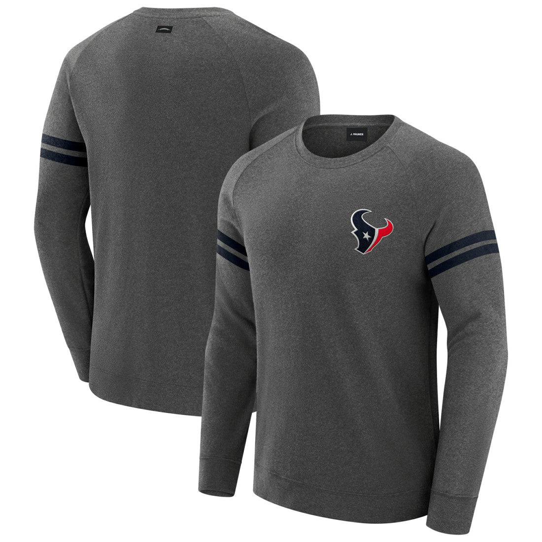 Houston Texans J. Palmer Players Lounge Raglan Tri-Blend Sweatshirt - Dark Heather Gray cheap