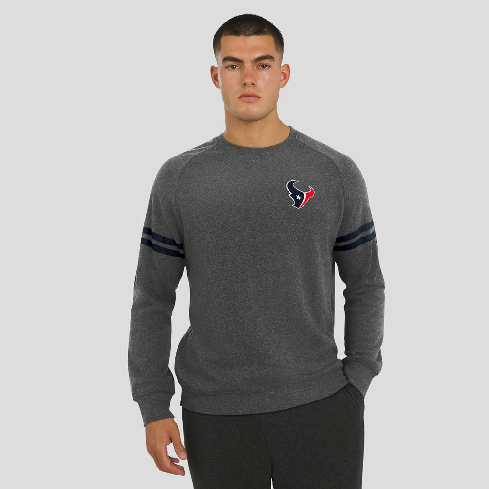 Houston Texans J. Palmer Players Lounge Raglan Tri-Blend Sweatshirt - Dark Heather Gray cheap