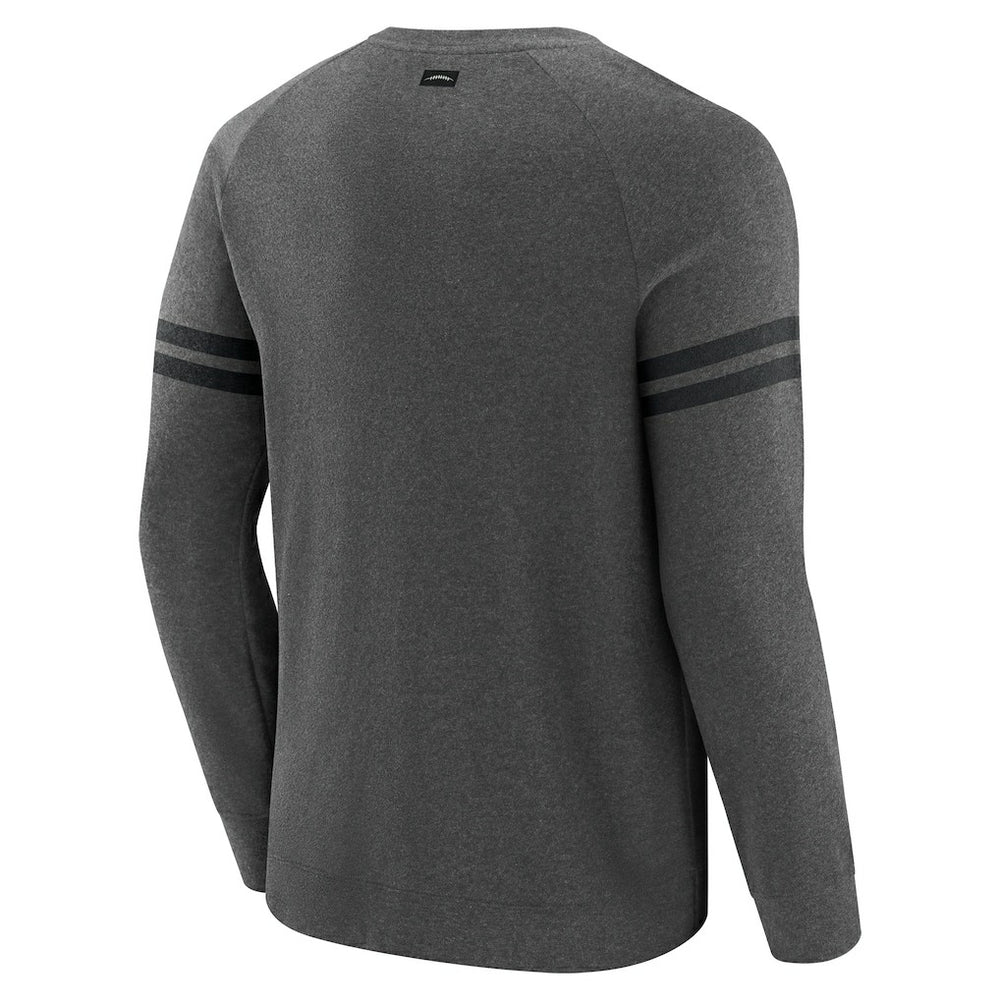 Pittsburgh Steelers J. Palmer Players Lounge Raglan Tri-Blend Sweatshirt - Dark Heather Gray cheap