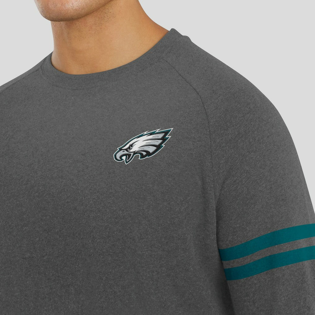Philadelphia Eagles J. Palmer Players Lounge Raglan Tri-Blend Sweatshirt - Dark Heather Gray cheap