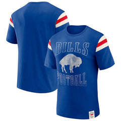 Buffalo Bills Darius Rucker Collection Distressed Throwback Shoulder Stripe T-Shirt - Royal for sale