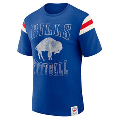 Buffalo Bills Darius Rucker Collection Distressed Throwback Shoulder Stripe T-Shirt - Royal for sale