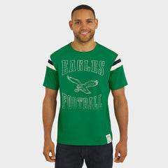 Philadelphia Eagles Darius Rucker Collection Distressed Throwback Shoulder Stripe T-Shirt - Kelly Green discount