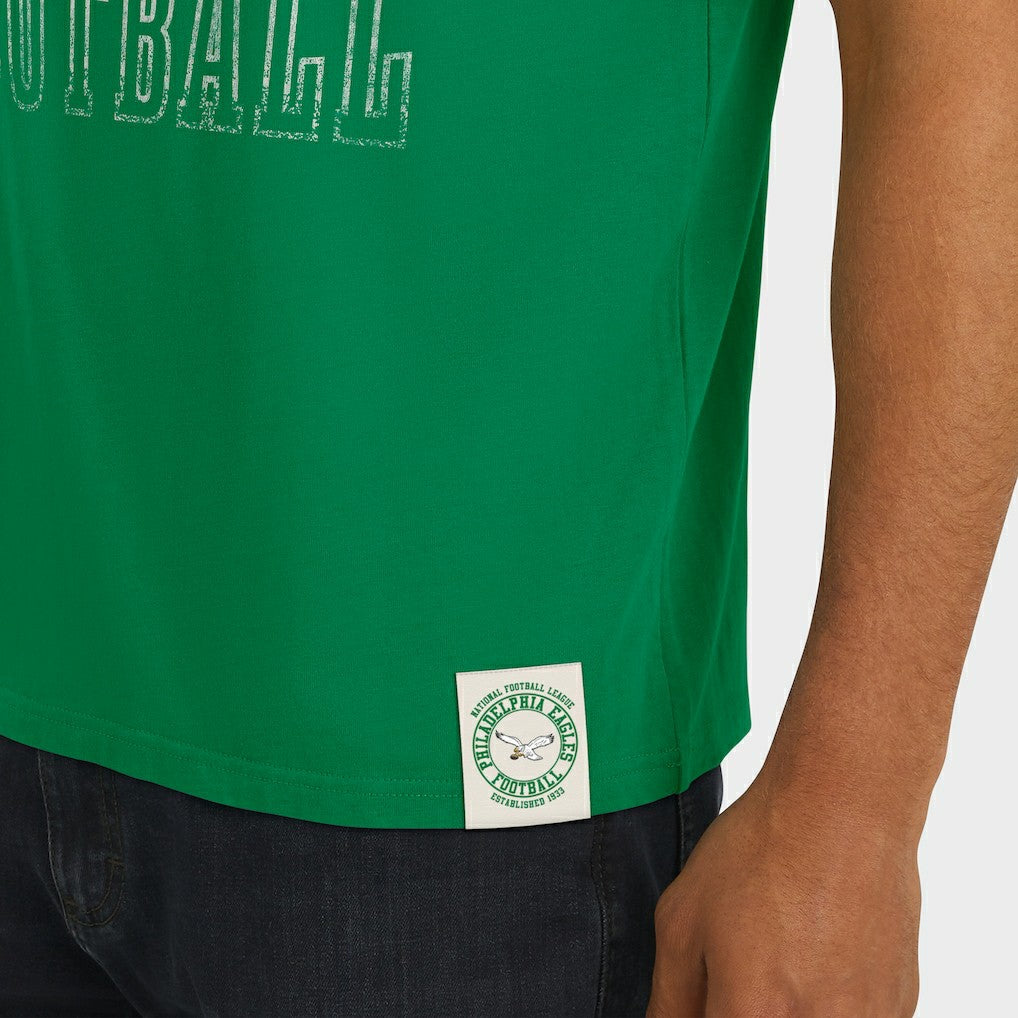 Philadelphia Eagles Darius Rucker Collection Distressed Throwback Shoulder Stripe T-Shirt - Kelly Green discount