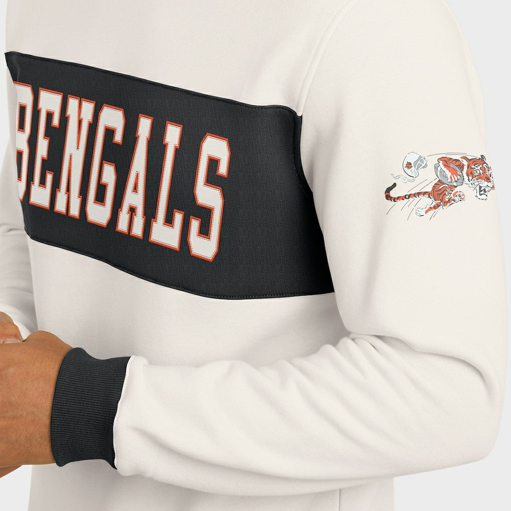Cincinnati Bengals Darius Rucker Collection Colorblock Pullover Sweatshirt - Cream discount