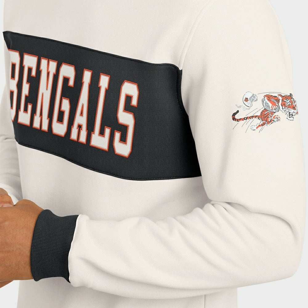 Cincinnati Bengals Darius Rucker Collection Colorblock Pullover Sweatshirt - Cream discount