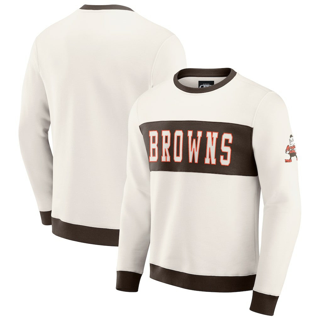 Cleveland Browns Darius Rucker Collection Colorblock Pullover Sweatshirt - Cream online