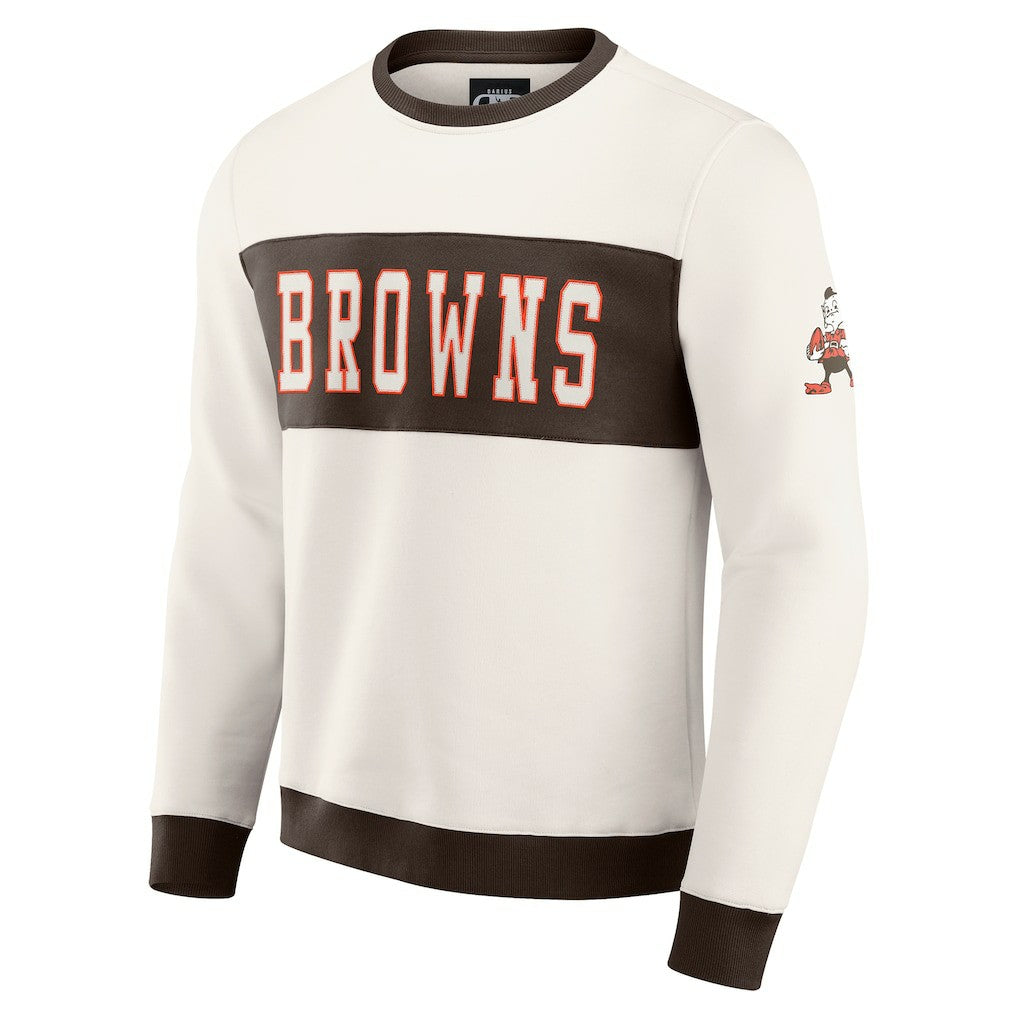 Cleveland Browns Darius Rucker Collection Colorblock Pullover Sweatshirt - Cream online