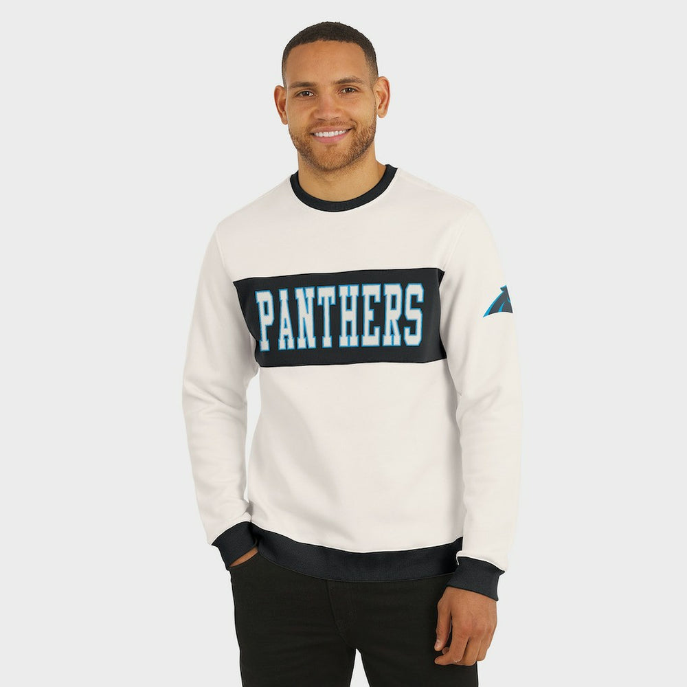 Carolina Panthers Darius Rucker Collection Colorblock Pullover Sweatshirt - Cream for sale