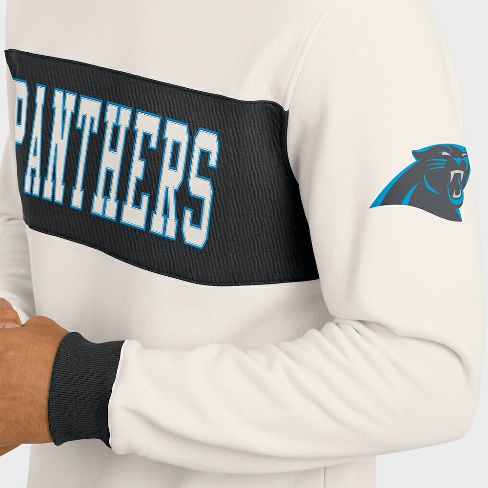 Carolina Panthers Darius Rucker Collection Colorblock Pullover Sweatshirt - Cream for sale