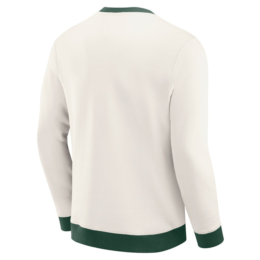 Green Bay Packers Darius Rucker Collection Colorblock Pullover Sweatshirt - Cream discount