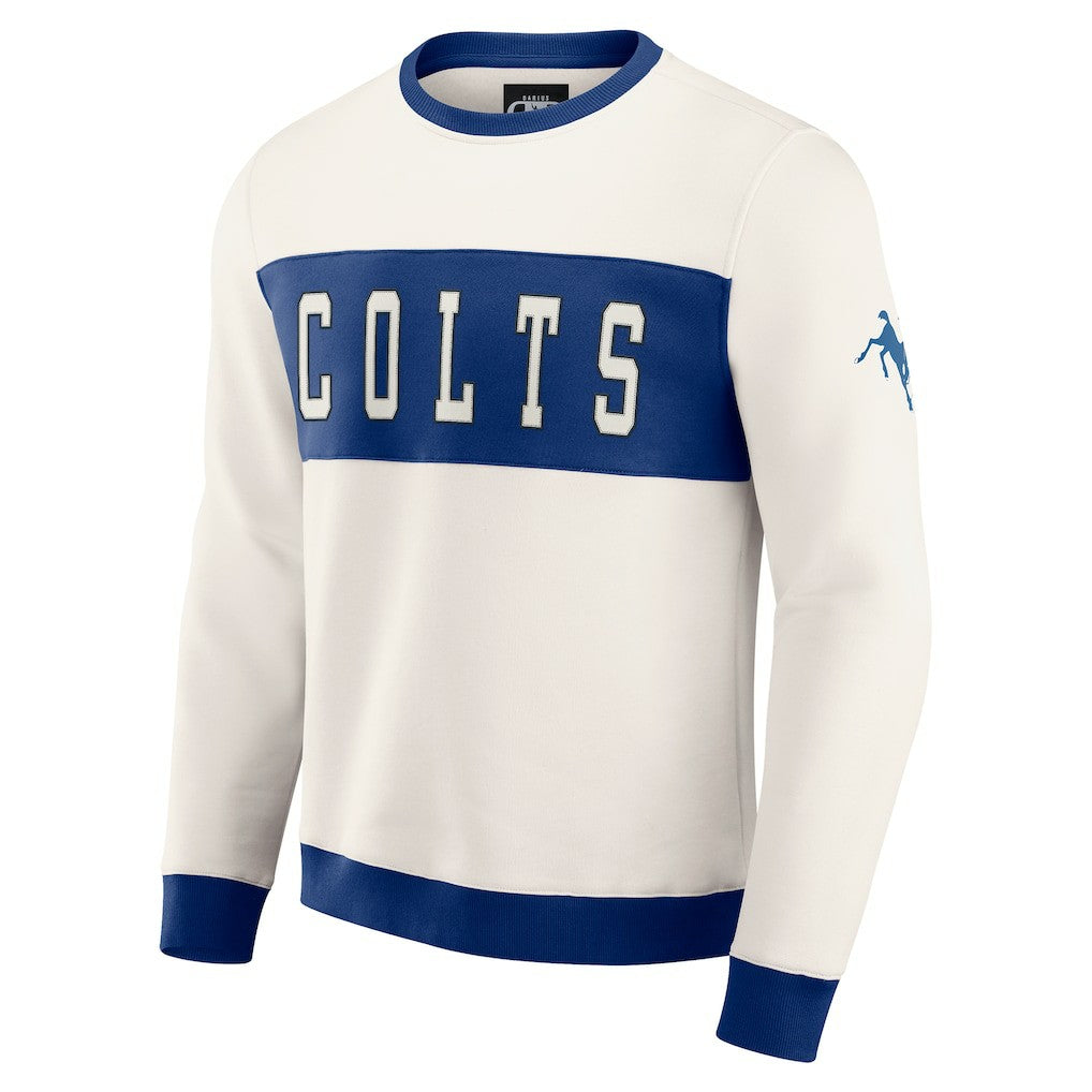 Indianapolis Colts Darius Rucker Collection Colorblock Pullover Sweatshirt - Cream sale
