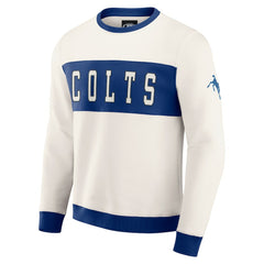 Indianapolis Colts Darius Rucker Collection Colorblock Pullover Sweatshirt - Cream sale
