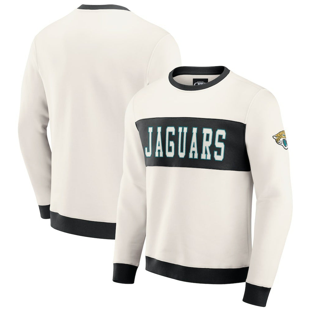 Jacksonville Jaguars Darius Rucker Collection Colorblock Pullover Sweatshirt - Cream outlet