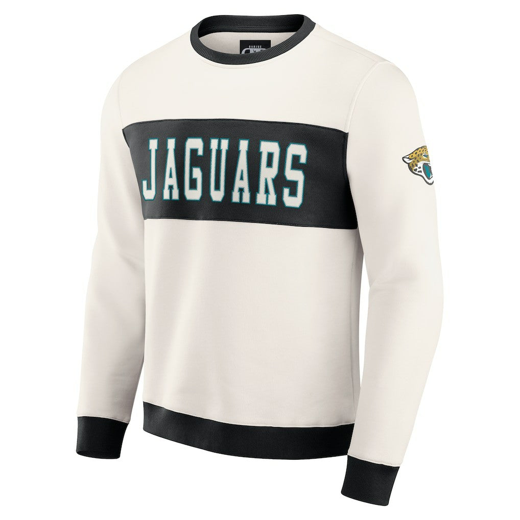 Jacksonville Jaguars Darius Rucker Collection Colorblock Pullover Sweatshirt - Cream outlet