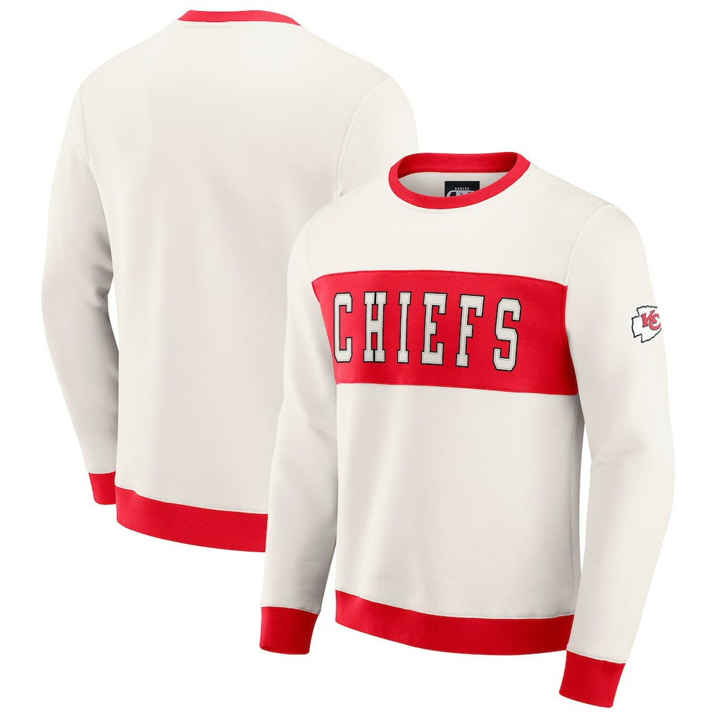 Kansas City Chiefs Darius Rucker Collection Colorblock Pullover Sweatshirt - Cream outlet