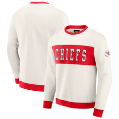 Kansas City Chiefs Darius Rucker Collection Colorblock Pullover Sweatshirt - Cream outlet