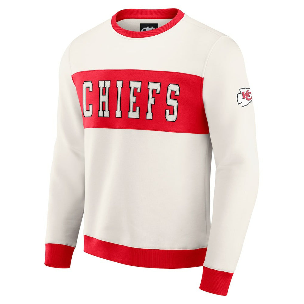 Kansas City Chiefs Darius Rucker Collection Colorblock Pullover Sweatshirt - Cream outlet