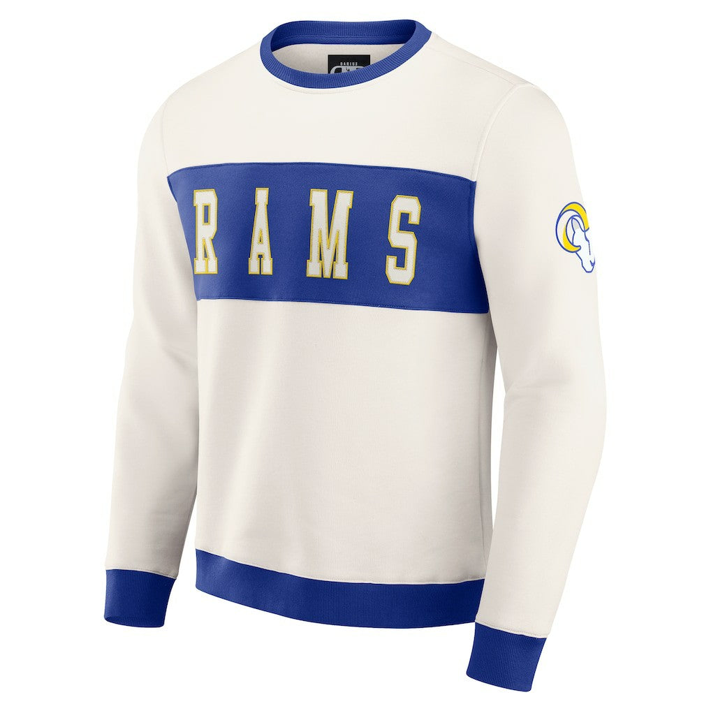 Los Angeles Rams Darius Rucker Collection Colorblock Pullover Sweatshirt - Cream for sale
