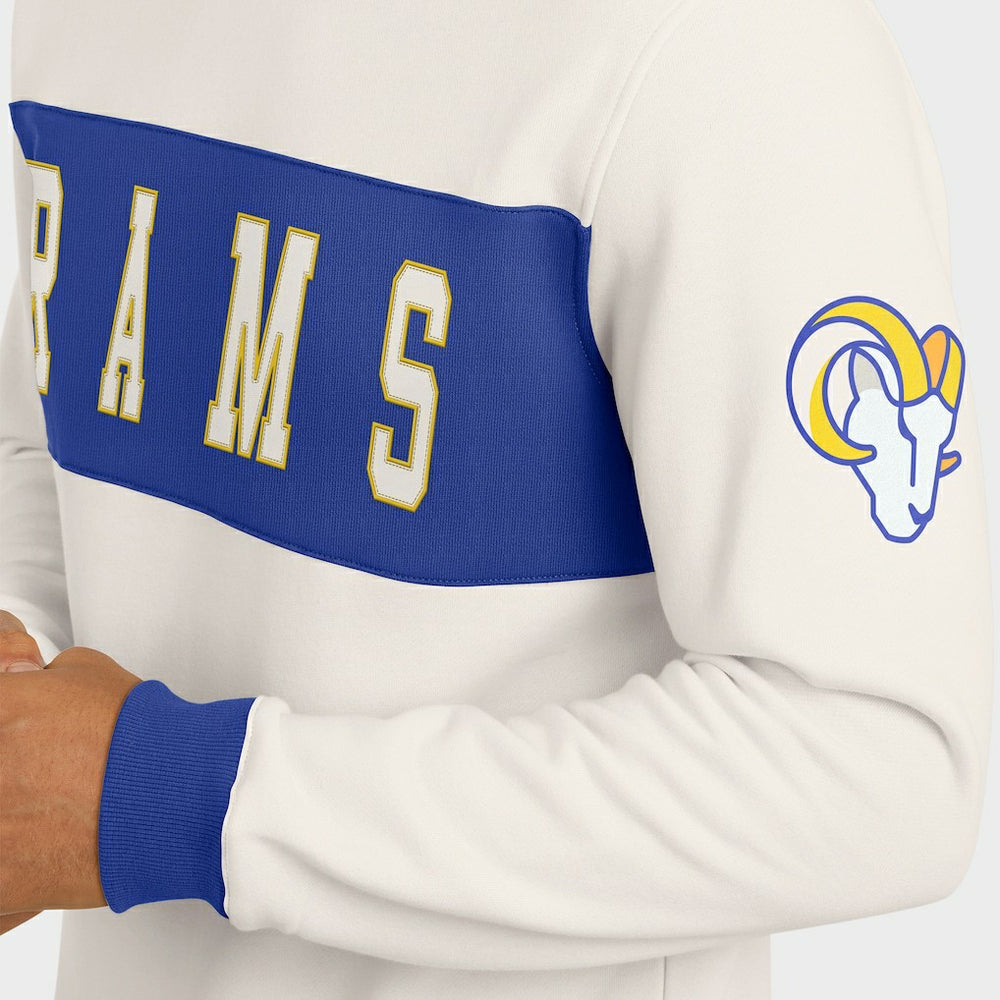 Los Angeles Rams Darius Rucker Collection Colorblock Pullover Sweatshirt - Cream for sale