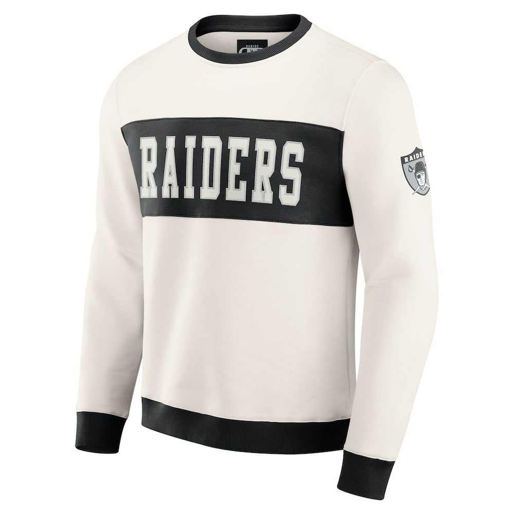 Las Vegas Raiders Darius Rucker Collection Colorblock Pullover Sweatshirt - Cream for sale
