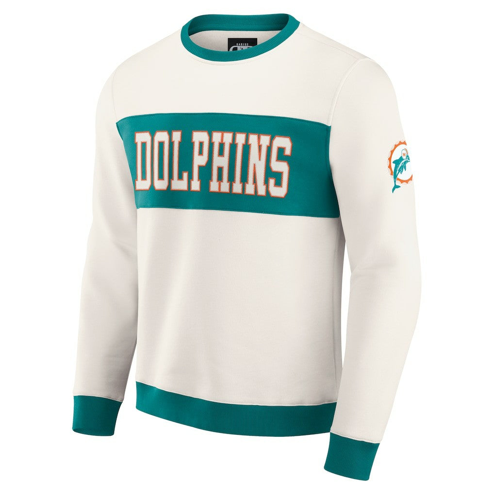 Miami Dolphins Darius Rucker Collection Colorblock Pullover Sweatshirt - Cream cheap