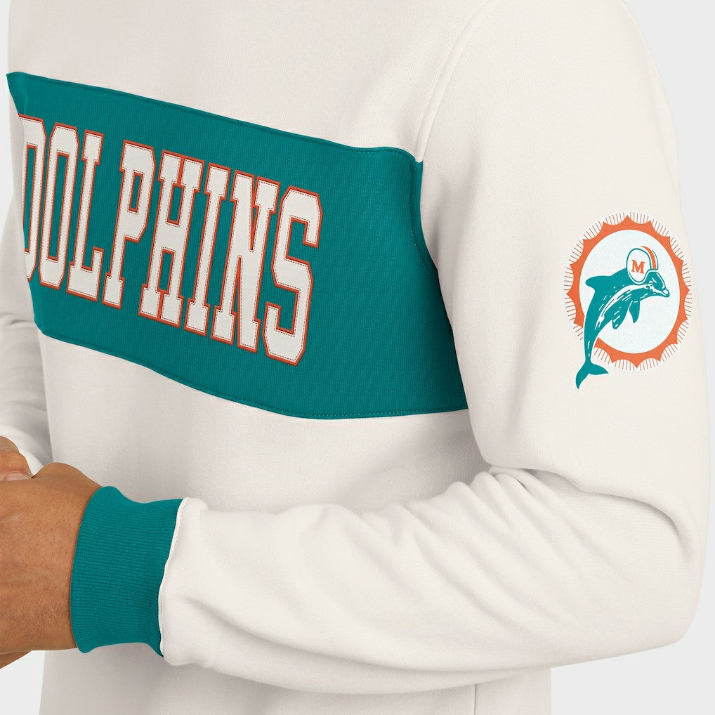 Miami Dolphins Darius Rucker Collection Colorblock Pullover Sweatshirt - Cream cheap
