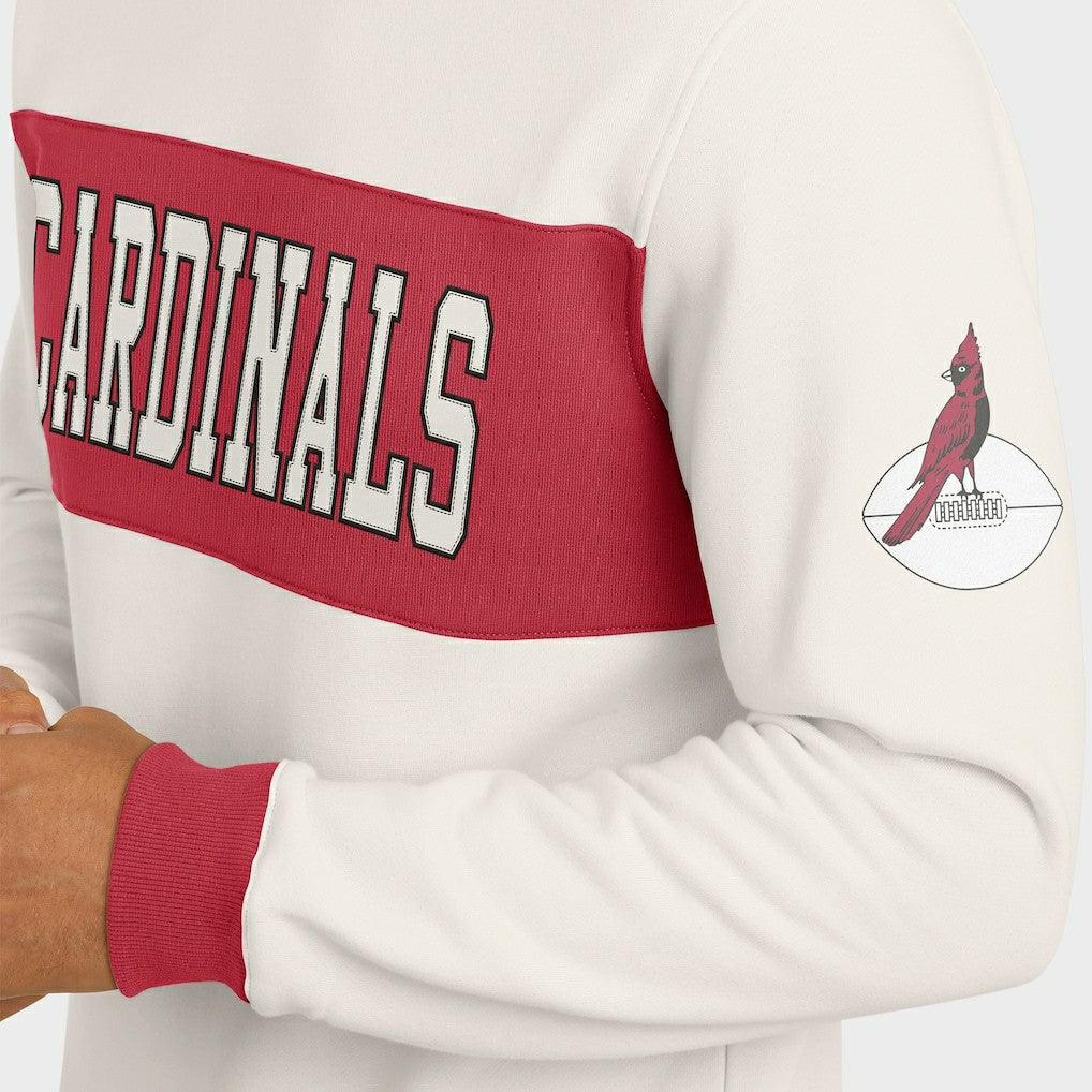 Arizona Cardinals Darius Rucker Collection Colorblock Pullover Sweatshirt - Cream on sale