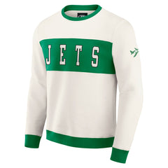 New York Jets Darius Rucker Collection Colorblock Pullover Sweatshirt - Cream on sale