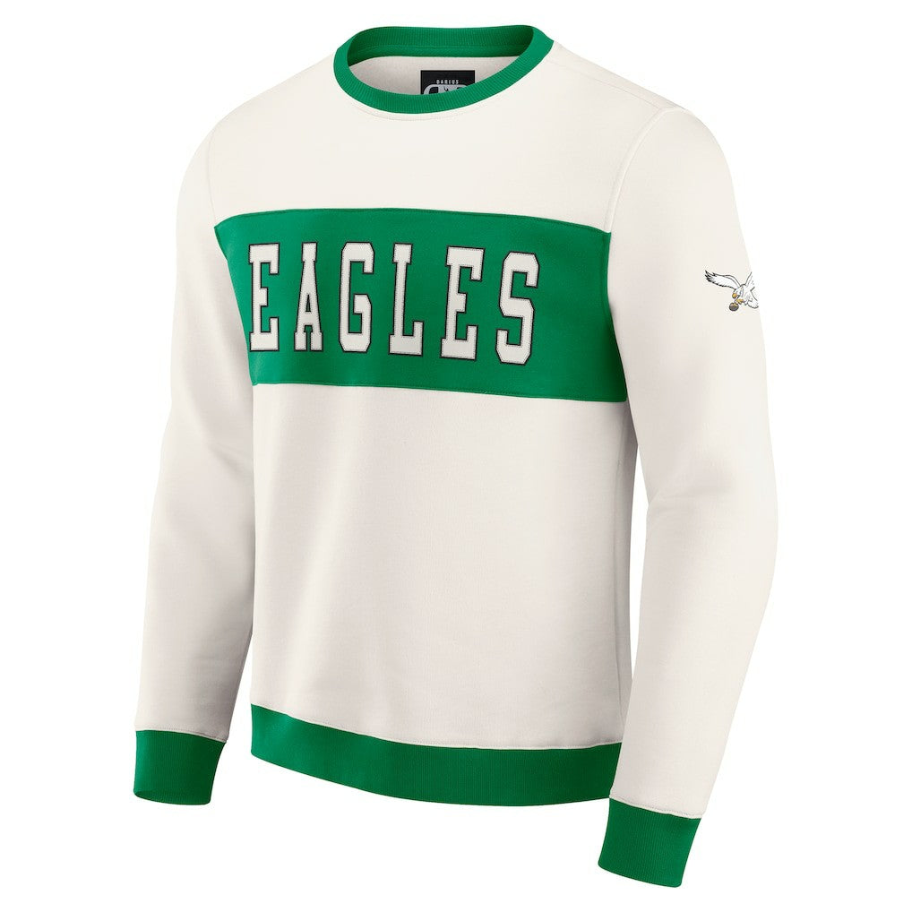 Philadelphia Eagles Darius Rucker Collection Colorblock Pullover Sweatshirt - Cream outlet