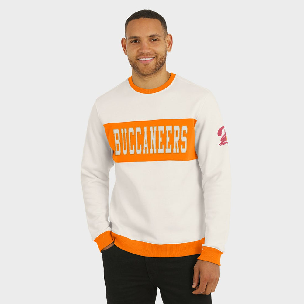 Tampa Bay Buccaneers Darius Rucker Collection Colorblock Pullover Sweatshirt - Cream discount