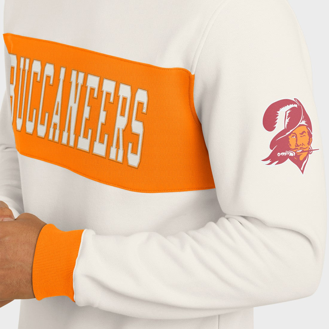 Tampa Bay Buccaneers Darius Rucker Collection Colorblock Pullover Sweatshirt - Cream discount