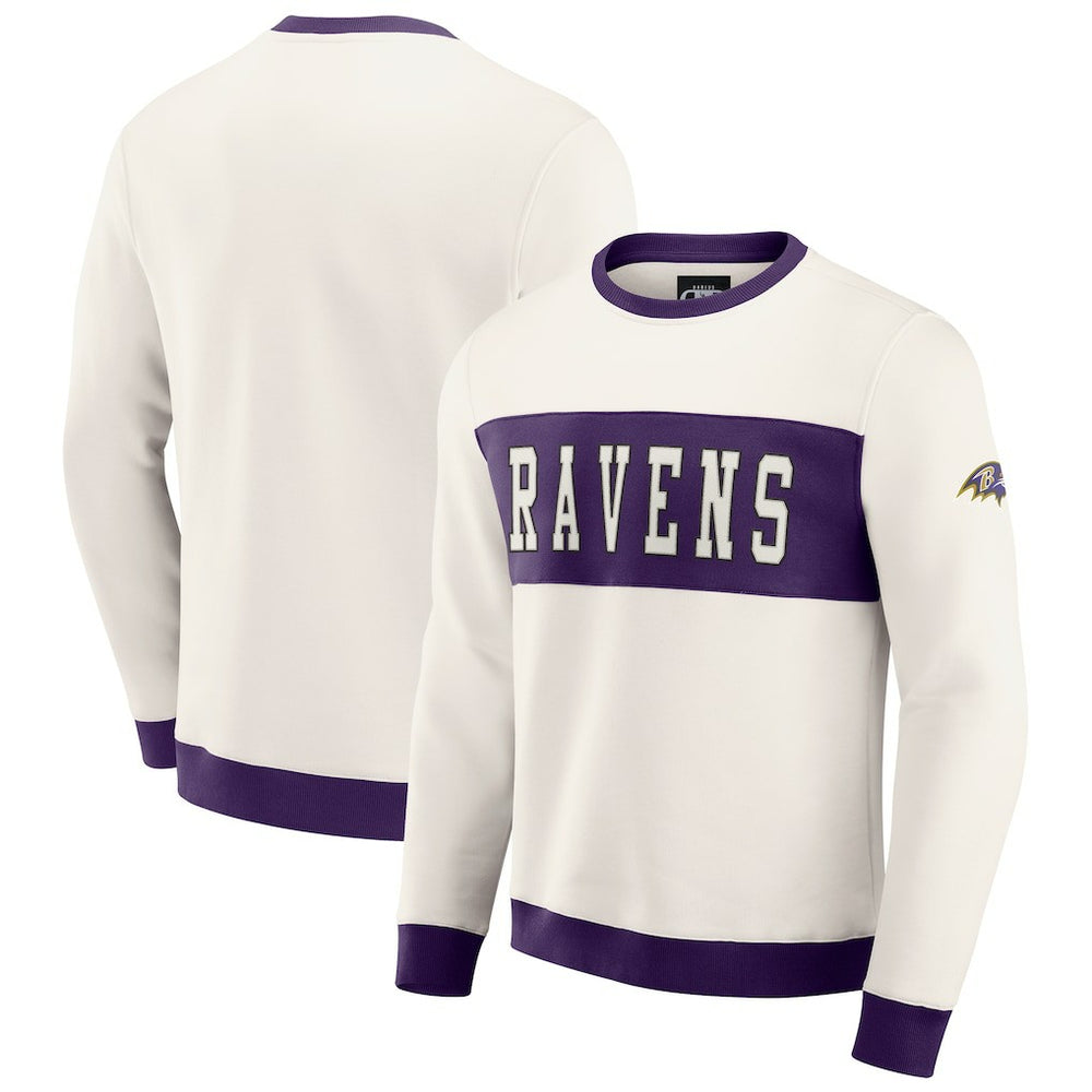 Baltimore Ravens Darius Rucker Collection Colorblock Pullover Sweatshirt - Cream outlet